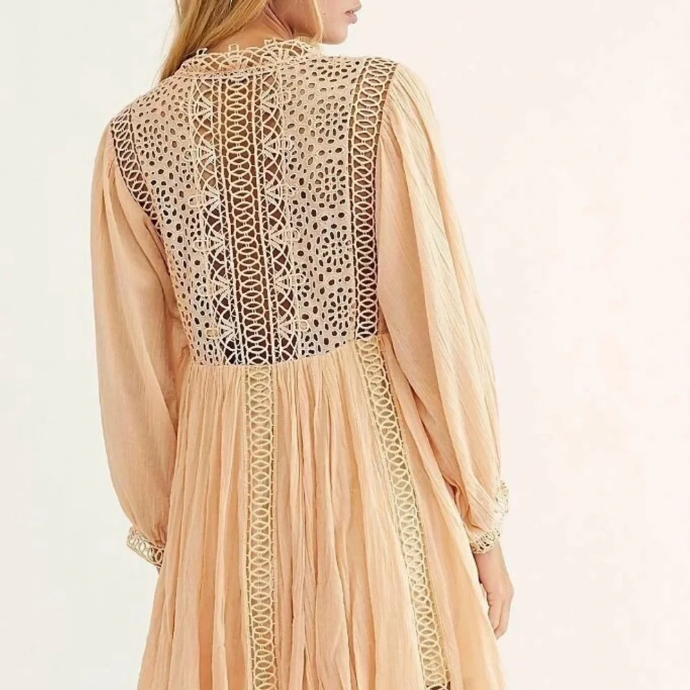 Free People FP One Karma Mini Dress XS 2 Women Casual Crochet Summer